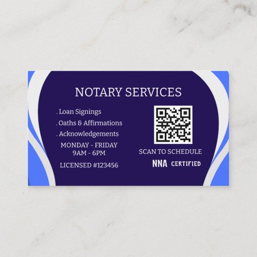 Mobile Notary Business Cards-Modern Legal QR Code 名刺 (裏面)