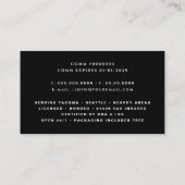 Mobile Notary Monogram Simple Business Card 名刺 (裏面)