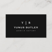 Mobile Notary Monogram Simple Business Card 名刺 (正面)