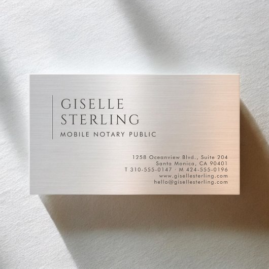 Mobile Notary Public Brushed Metal 名刺