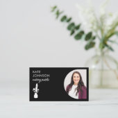 Mobile Notary Public Photo Botanical Quill Logo 名刺 (スタンド正面)