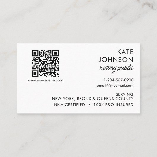 Mobile Notary Public Photo Botanical Quill Logo 名刺 (裏面)