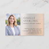 Mobile Notary Public Photo Brushed Metal 名刺 (正面)