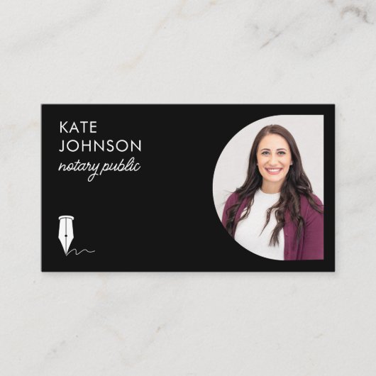 Mobile Notary Public Photo QR Code Logo 名刺 (正面)