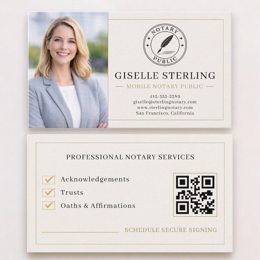 Mobile Notary Public QR Code Photo  名刺