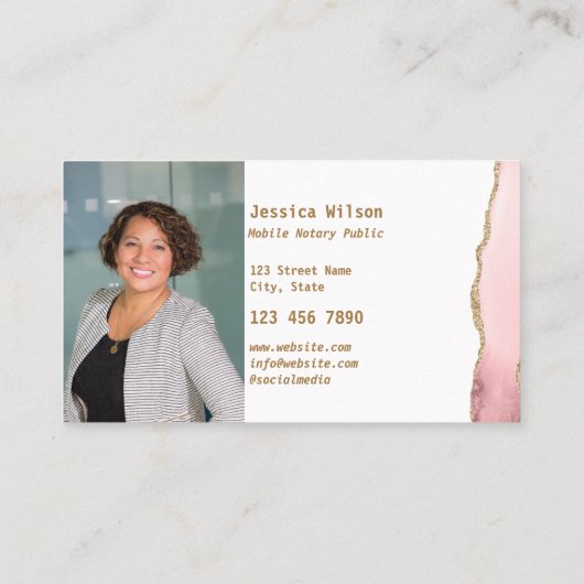 Mobile Notary Public Stamp Logo Loan Signing Photo 名刺 (裏面)