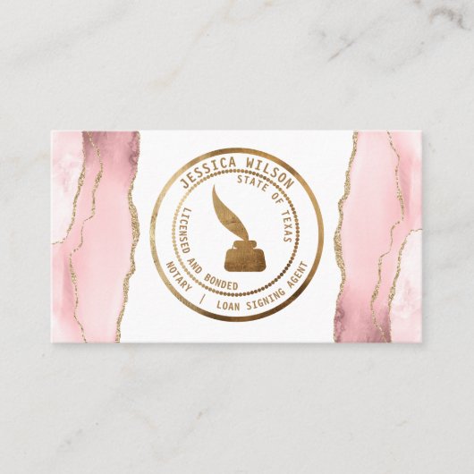 Mobile Notary Public Stamp Logo Loan Signing Photo 名刺 (正面)