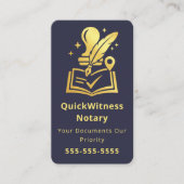 Mobile Notary Signing Agent Luxury Navy Gold 名刺 (正面)