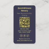 Mobile Notary Signing Agent Luxury Navy Gold 名刺 (裏面)