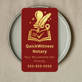 Mobile Notary Signing Agent Luxury Red Gold 名刺