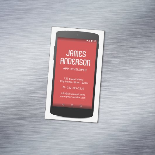 Mobile Phone App Developer Software Engineerコーダ マグネット名刺 (インサイチュ)