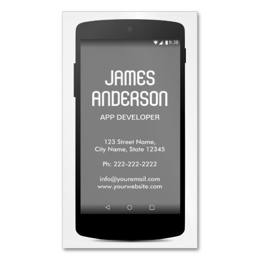 Mobile Phone App Developer Software Engineerコーダ マグネット名刺 (正面縦)