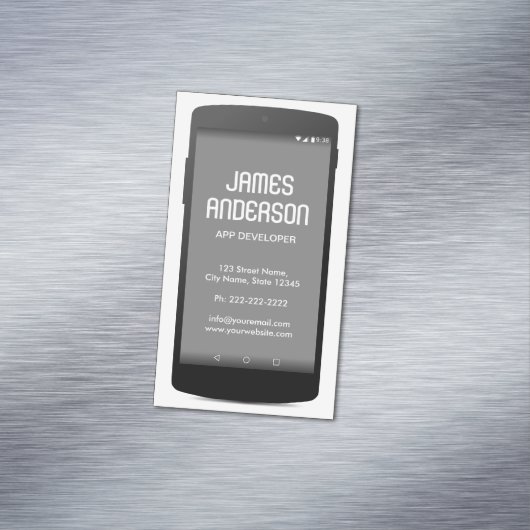 Mobile Phone App Developer Software Engineerコーダ マグネット名刺 (インサイチュ)