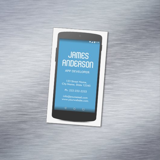 Mobile Phone App Developer Software Engineerコーダ マグネット名刺 (インサイチュ)