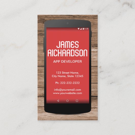 Mobile Phone App Developer Software Engineerコーダ 名刺 (正面)