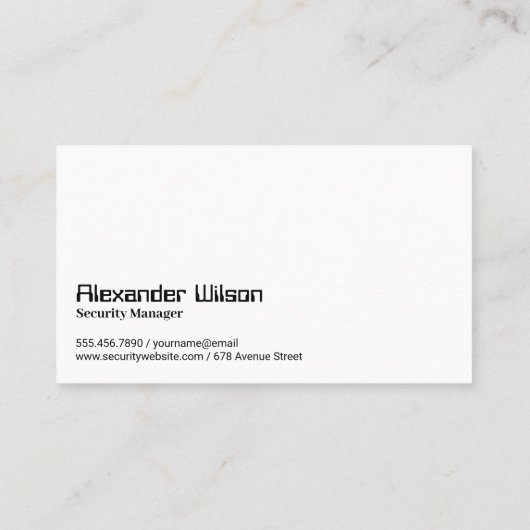 Mobile Security Online Protection Services 名刺 (裏面)