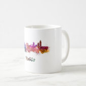 Mobile skyline in watercolor コーヒーマグカップ (正面右)