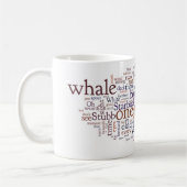 Mobyディックのマグ-青および茶色の最後の章 コーヒーマグカップ (左)