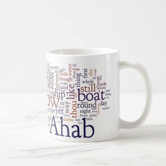Mobyディックのマグ-青および茶色の最後の章 コーヒーマグカップ (右)