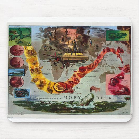 Mobyディックのヴィンテージのプリント マウスパッド (正面)