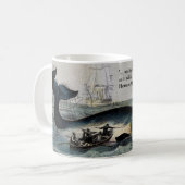 Mobyディックの引用文およびクジラのマグ コーヒーマグカップ (正面左)