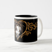 Moccaブラウン"Sophia"のコーヒー・マグ ツートーンマグカップ (正面右)