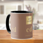 Mocca brown monogram name business logo マグカップ