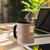 Mocca brown monogram name business logo マグカップ