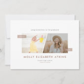 Mochaその後、今、2つの写真卒業 案内状 (正面)