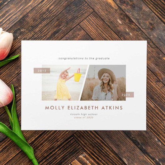 Mochaその後、今、2つの写真卒業 案内状