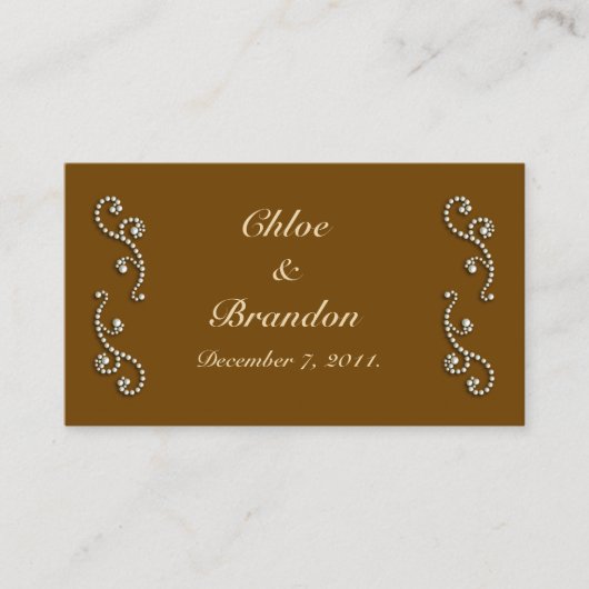 Mochaのウェブサイト結婚カード上の真珠のアイシング エンクロージャーカード (正面)