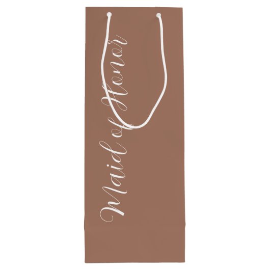 Mochaの結婚メイド・オブ・オーナー（花嫁付き添い人）定型化スクリプト ワインギフトバッグ (裏面)