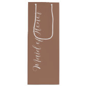 Mochaの結婚メイド・オブ・オーナー(花嫁付き添い人)定型化スクリプト ワインギフトバッグ (正面)