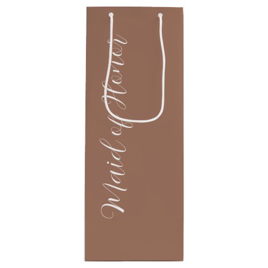 Mochaの結婚メイド・オブ・オーナー（花嫁付き添い人）定型化スクリプト ワインギフトバッグ (正面)