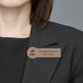 Mochaミュート茶色のビジネスのロゴ従業員の磁気 名札