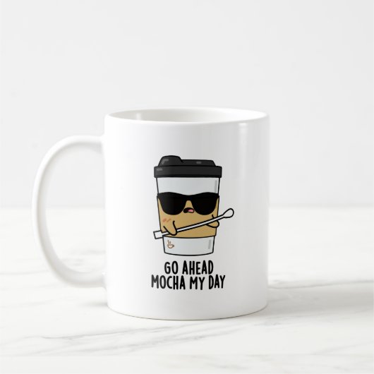 Mocha私の日のコーヒおもしろいープンに行く コーヒーマグカップ (左)