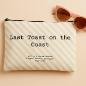 Mocha and Cream Striped Bridesmaid Bachelorette アクセサリーポーチ