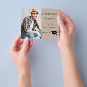 Mocha beige modern Graduation Party Save the Date チラシ (手)