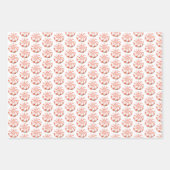 Mocha Bow Pink Candy Cane Christmas ラッピングペーパーシート (正面2)