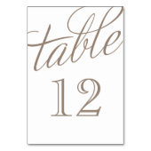 Mocha BrownおよびWhiteスクリプトのテーブエレガントル番号 テーブルナンバー (正面)