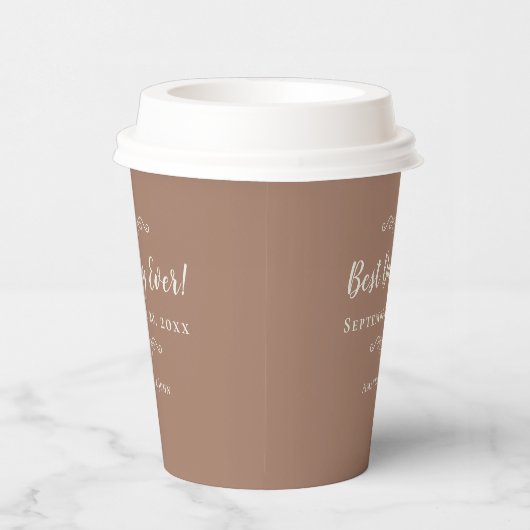 Mocha Brown Best Day Ever Wedding Coffee 紙コップ (右)