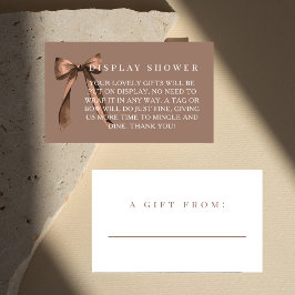Mocha Brown Bow No Gift Wrap Display Bridal Shower エンクロージャーカード