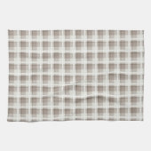 Mocha Brown Gingham buffalo plaid check  キッチンタオル (横)