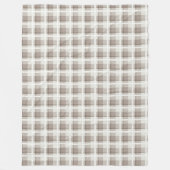 Mocha Brown Gingham buffalo plaid check フリースブランケット (正面)