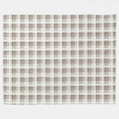 Mocha Brown Gingham buffalo plaid check フリースブランケット (正面(横))