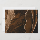 Mocha Brown Gold Agate Tan Save the Date Card 招待状 (裏面)