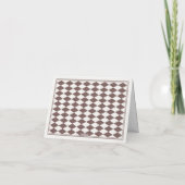 Mocha Brown Harlequin Checkered Thank You Card サンキューカード (裏面)