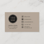 Mocha Brown Minimalist Logo Social Media Icons 名刺 (正面)