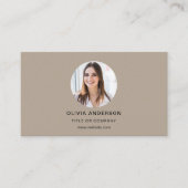 Mocha Brown Photo with QR Code Social Media 名刺 (正面)