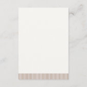 Mocha Brown Stripe Minimalist Wedding RSVP エンクロージャーカード (裏面)